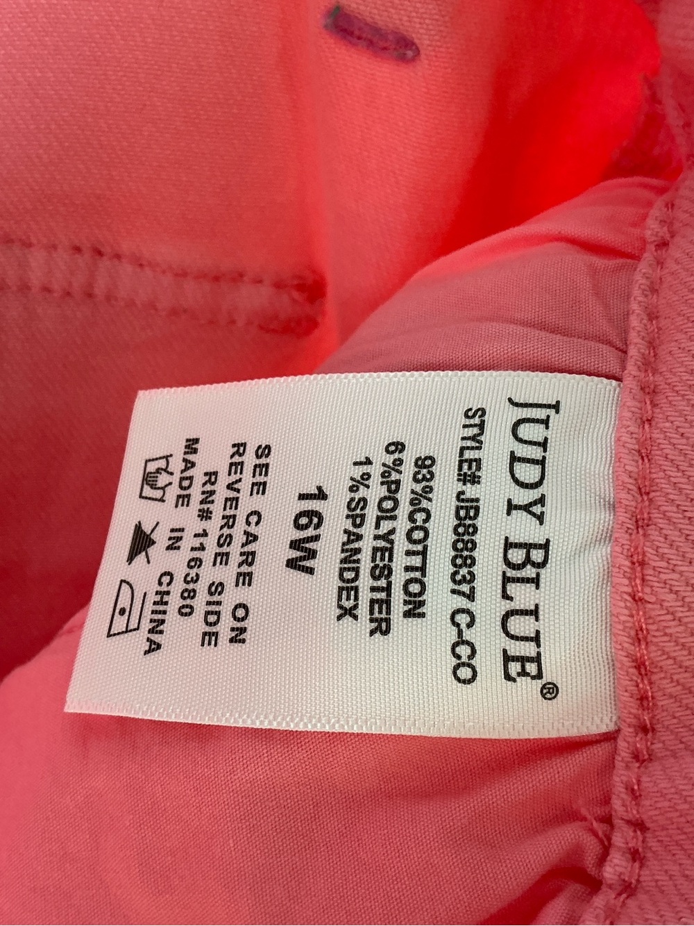 JUDY BLUE Los Angeles Pink High Waist Cargo Jeans - Picture 5 of 5